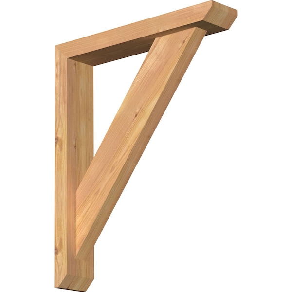 Ekena Millwork Traditional Slat Smooth Bracket w/ Offset Brace, Western Red Cedar, 3 1/2"W x 18"D x 22"H BKT0402X18X22TRA06SWR - main
